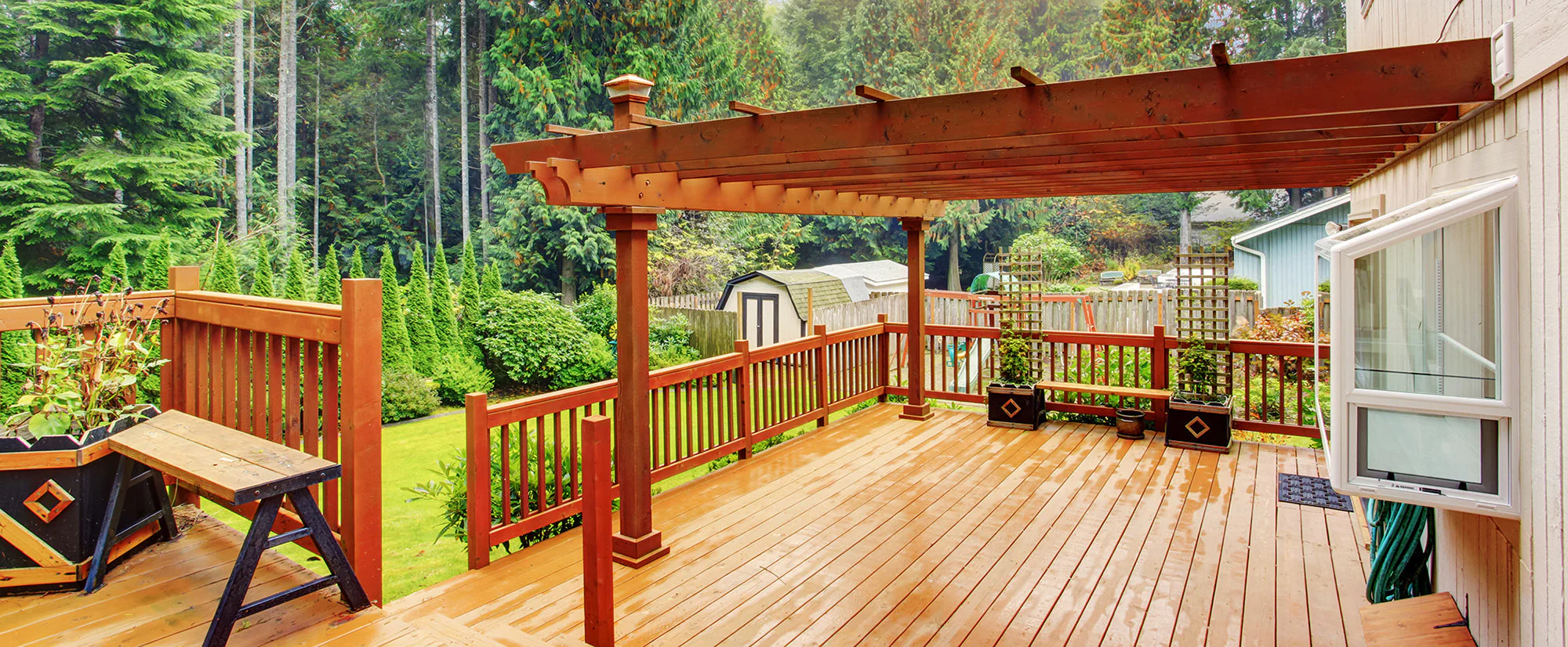 Wooden pergola