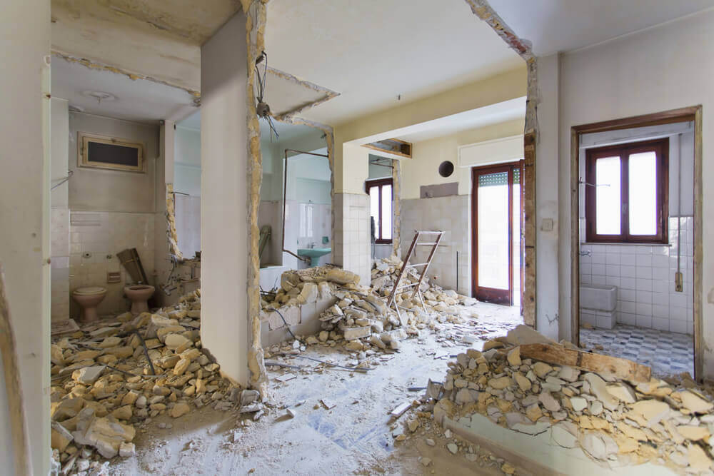 Interior drywall wall